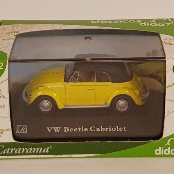 Hongwell Cararama Volkswagon Beetle Cabriolet VW Diecast Dida 1:72 Yellow - Picture 11 of 13